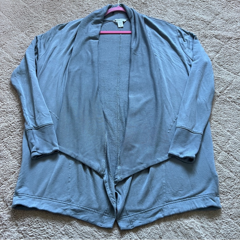 Athleta Pranayama Wrap Open Front Cardigan Preppy Minimalist Athleisure Size M‎